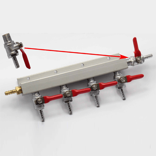 1/4 Inch NPT x 6.35mm BARBED Valve with Check Valve - KegLand