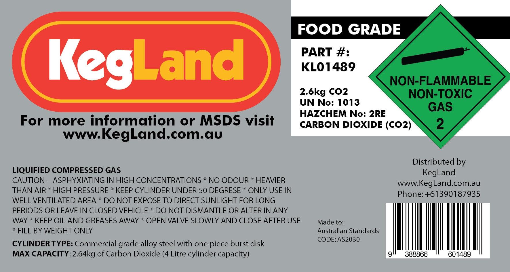 2.6kg CO2 Gas Cylinder (FULL) - KegLand
