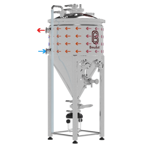 26L BrewBuilt X2 - Jacketed Stainless Steel Conical Unitank Fermenter Kit (7gal) - KegLand