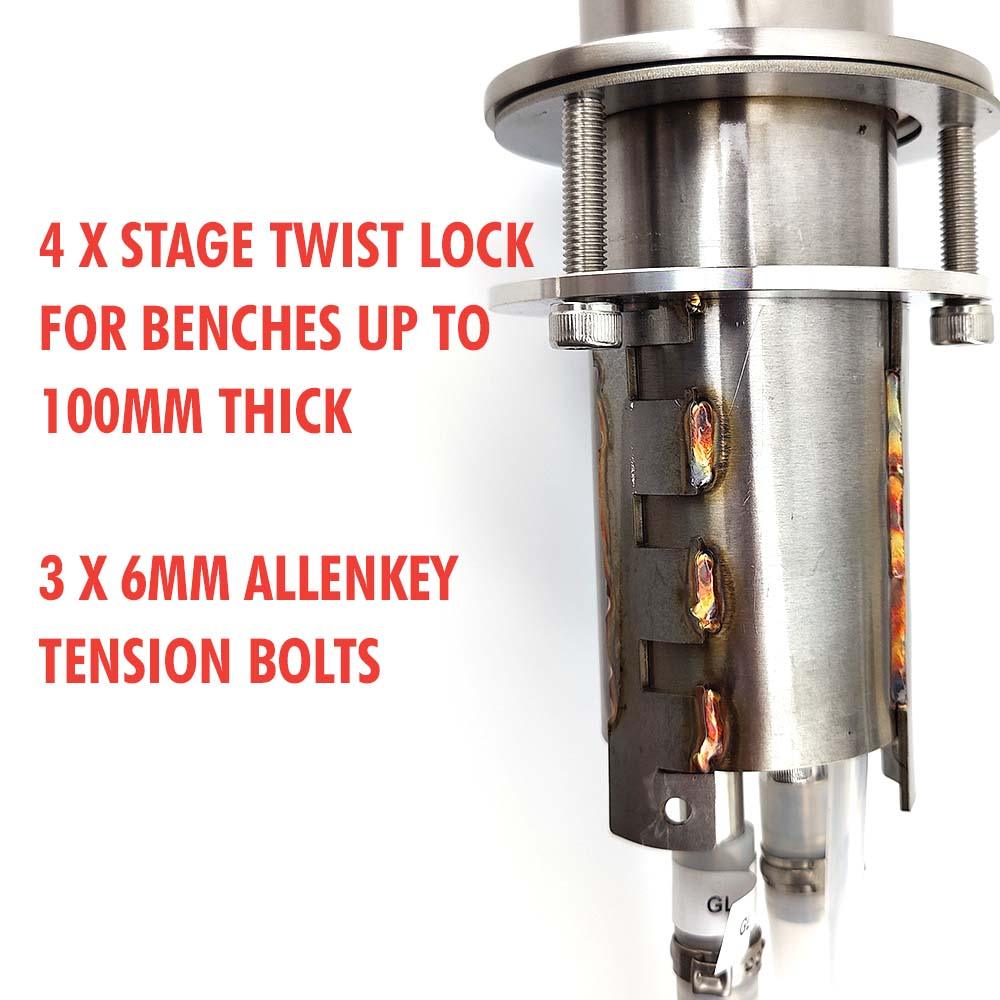 4 Tap - T-Bar Flooded Font - (Stainless Steel) - KegLand