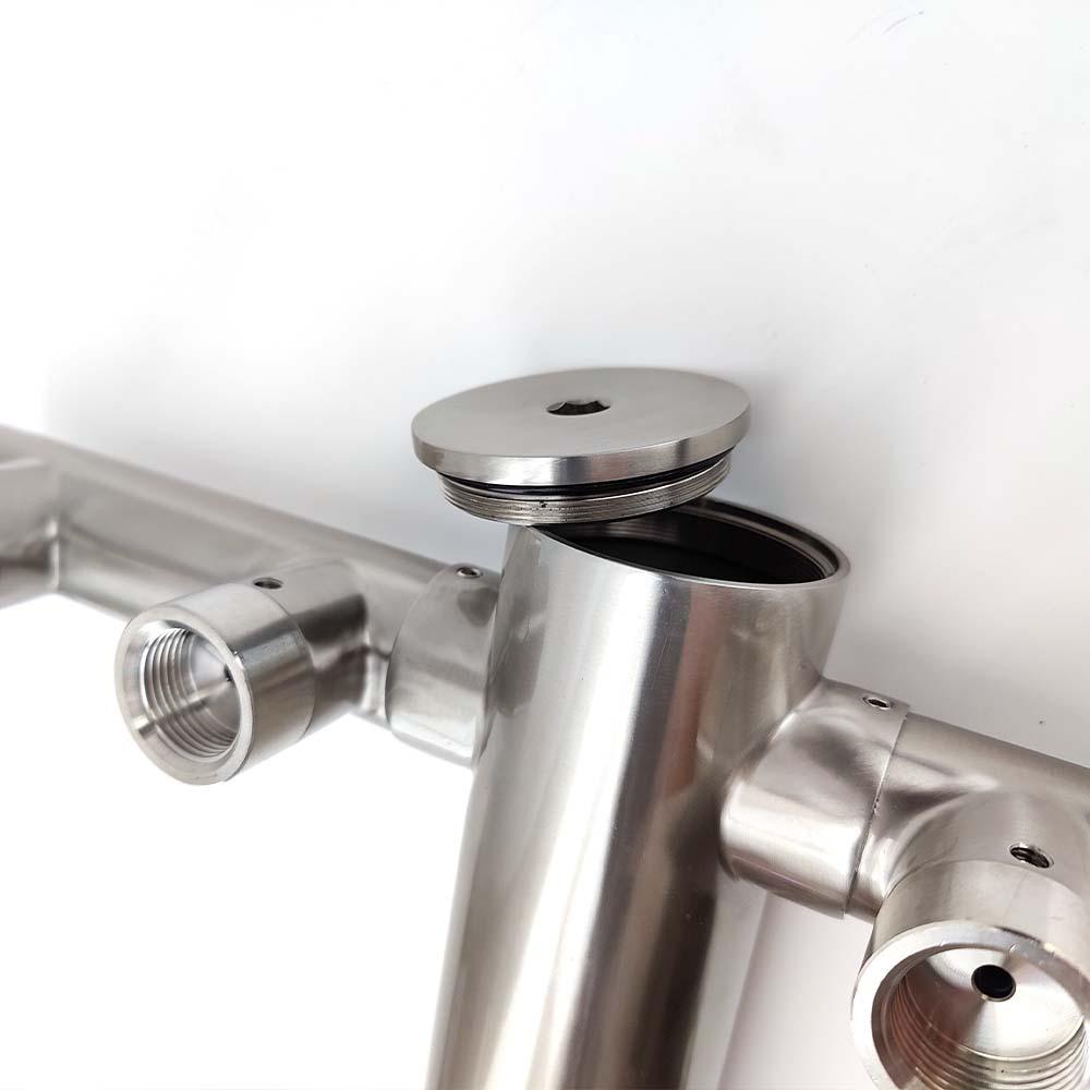 4 Tap - T-Bar Flooded Font - (Stainless Steel) - KegLand