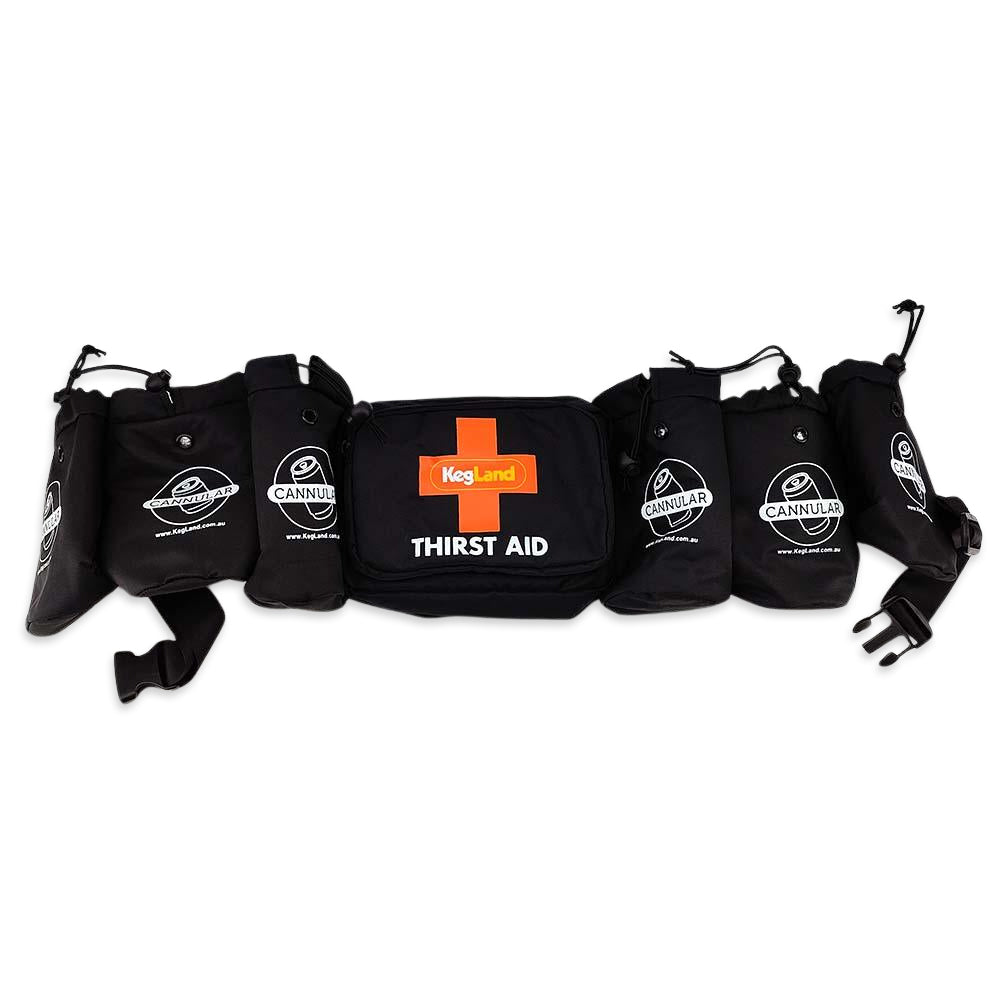 6 Pack Belt Holder with Thirst Aid Action Satchel - KegLand