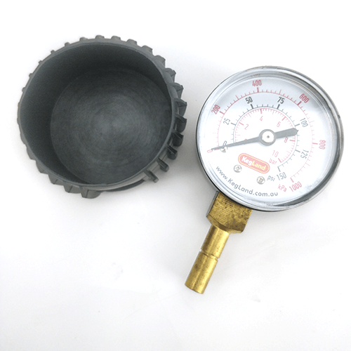 8mm 5/16 Push in Pressure Gauge 0-150psi - KegLand