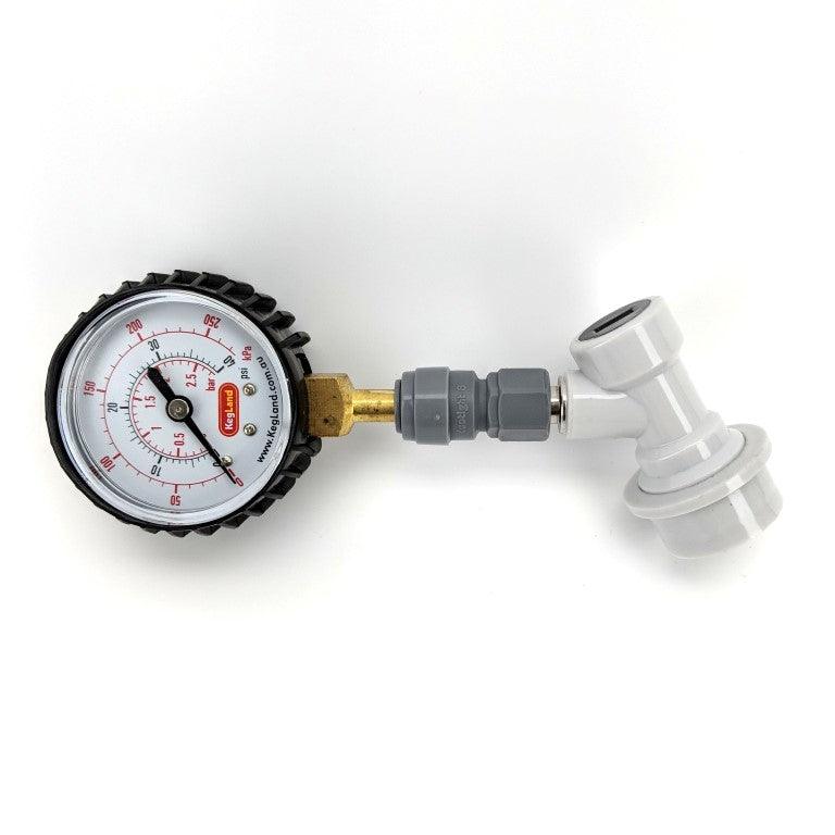 8mm (5/16ā) Push in Pressure Gauge 0-40psi - duotight compatible - KegLand