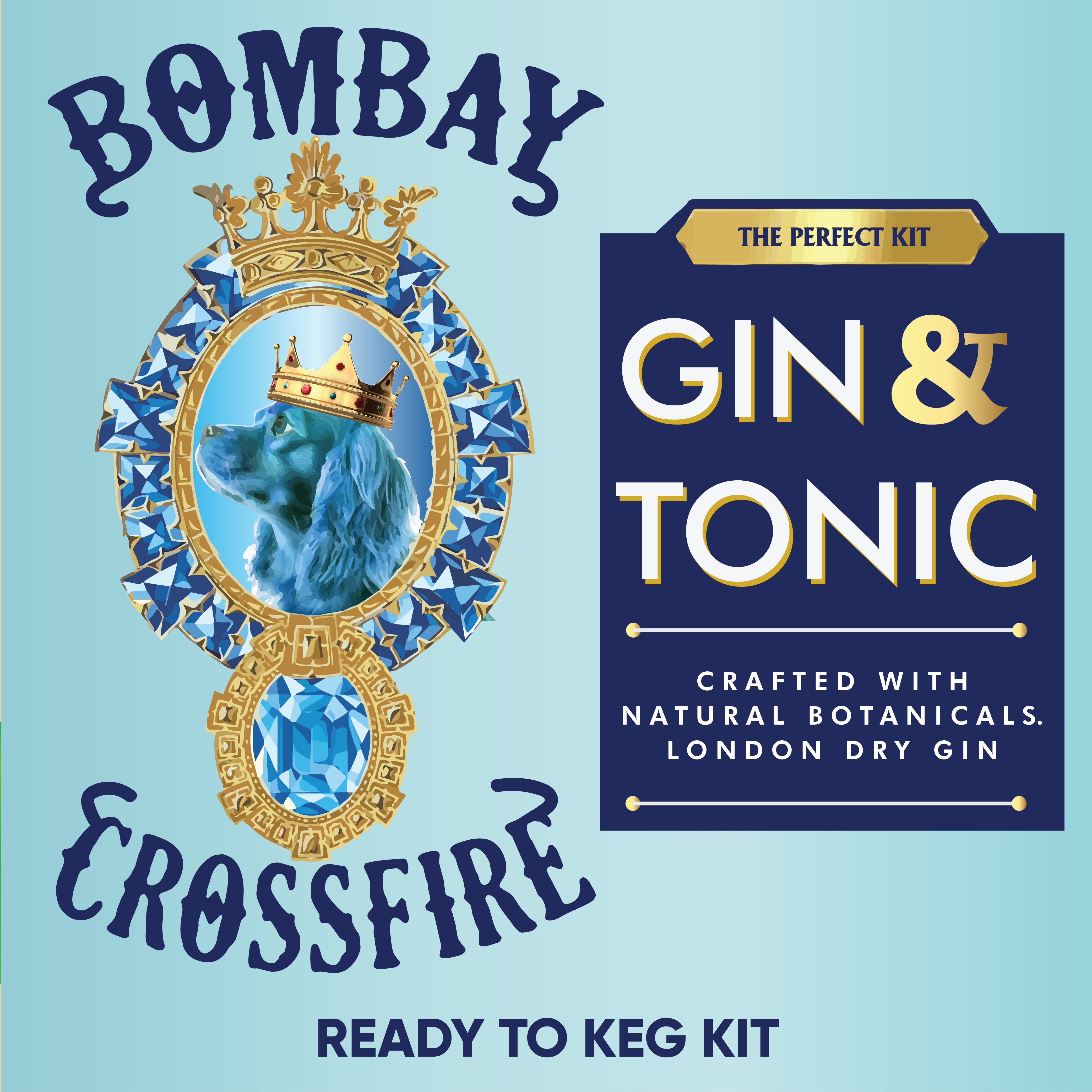 Mix up your own keg of Bombay Sapphire Style Gin and Tonic with the KegLand Bombay Gin and Tonic Ready to Keg Kit with balanced aromatic citrus and juniper notes.