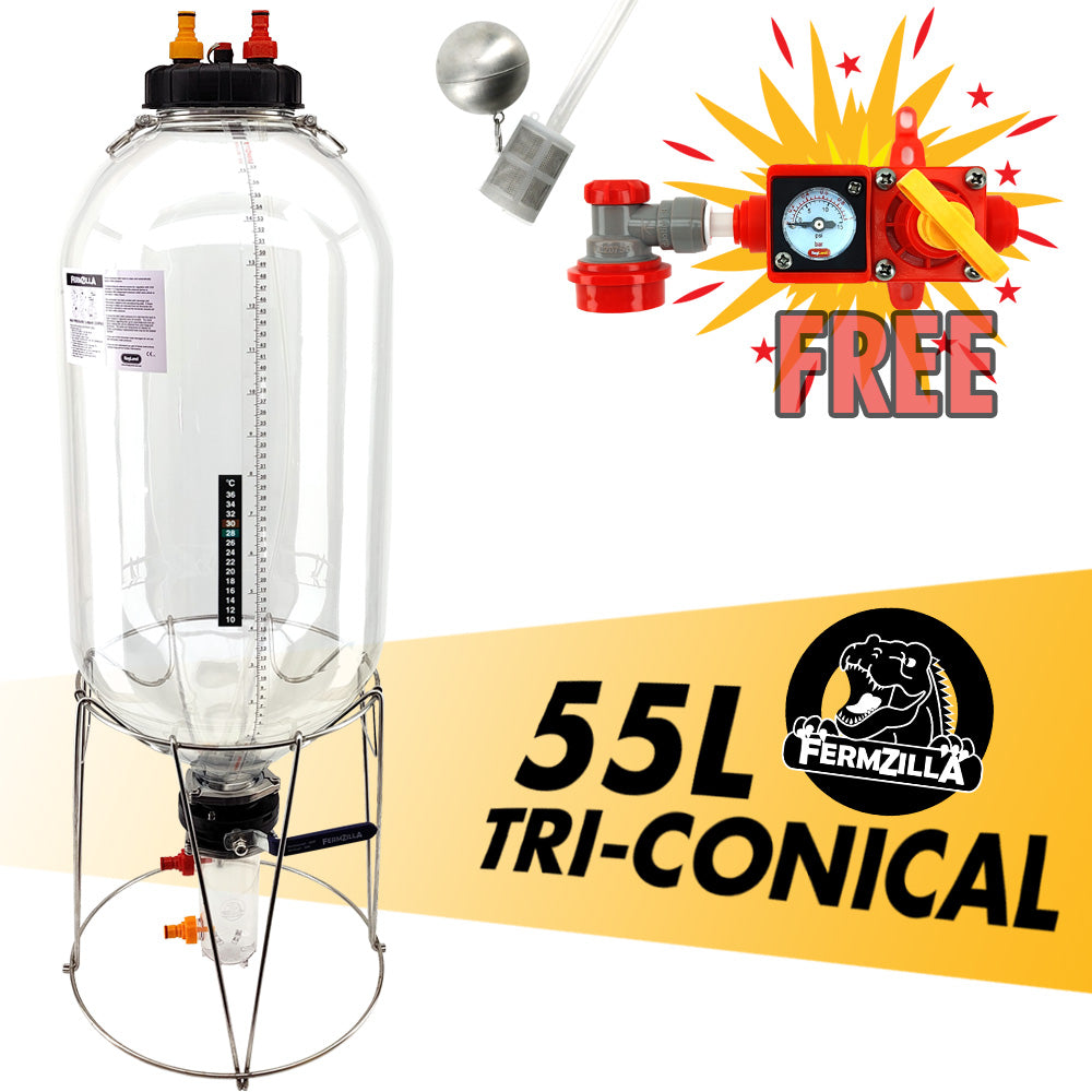 Gen3 55L FermZilla Tri-Conical Pressure Brewing Kit - 600mL Tri-Clover Collection Container