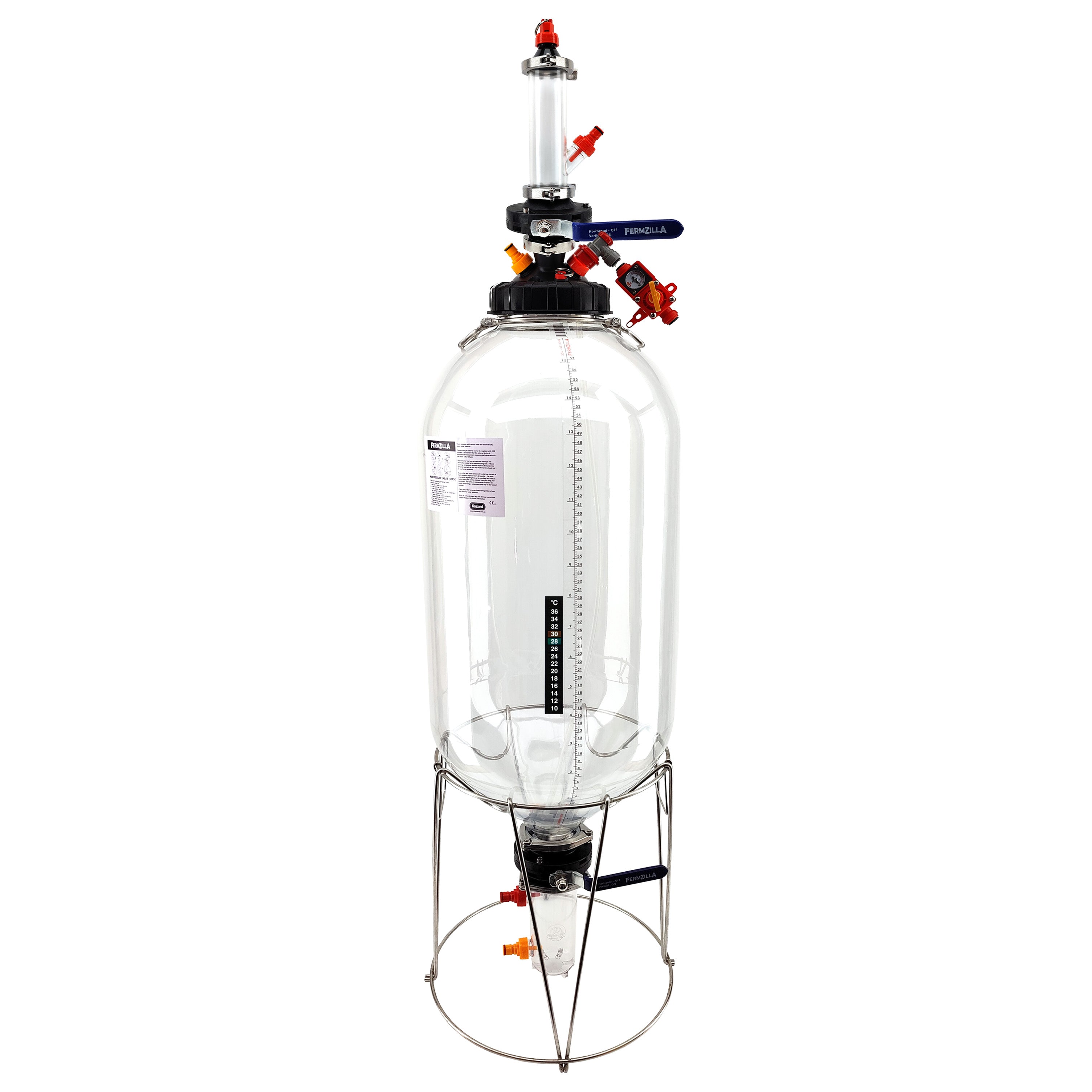 Gen3 55L FermZilla Tri-Conical Hop Bong Pressure Brewing Kit - Sanitary tri-clover collection container