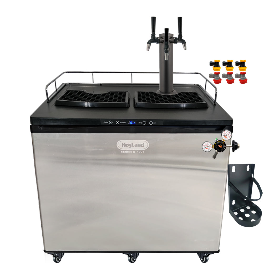 Go back to back black with the a Home Brew Kegerator Kit from KegLand. Comes with everything you need to get setup with your home brew kegs.