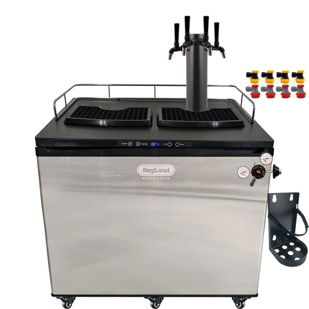Go back to back black with the a Home Brew Kegerator Kit from KegLand. Comes with everything you need to get setup with your home brew kegs.