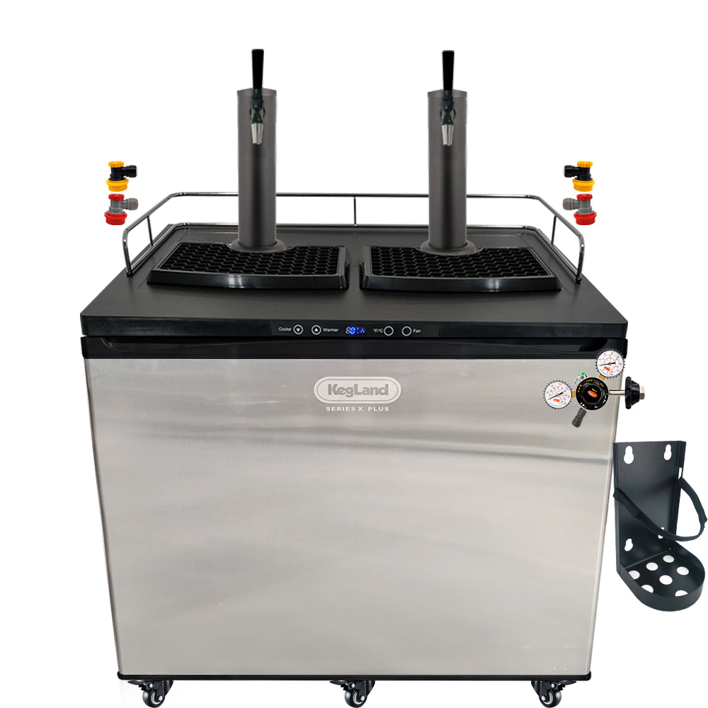 Go back to back black with the a Home Brew Kegerator Kit from KegLand. Comes with everything you need to get setup with your home brew kegs.