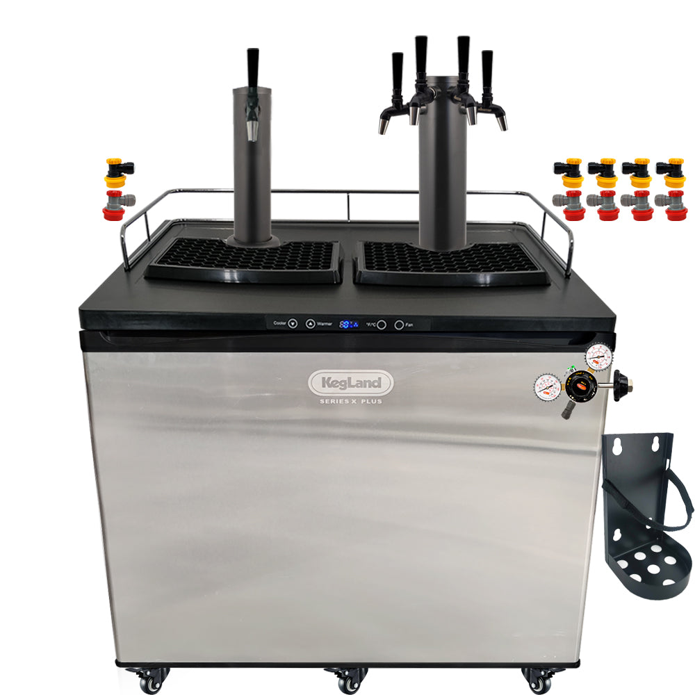 Go back to back black with the a Home Brew Kegerator Kit from KegLand. Comes with everything you need to get setup with your home brew kegs.