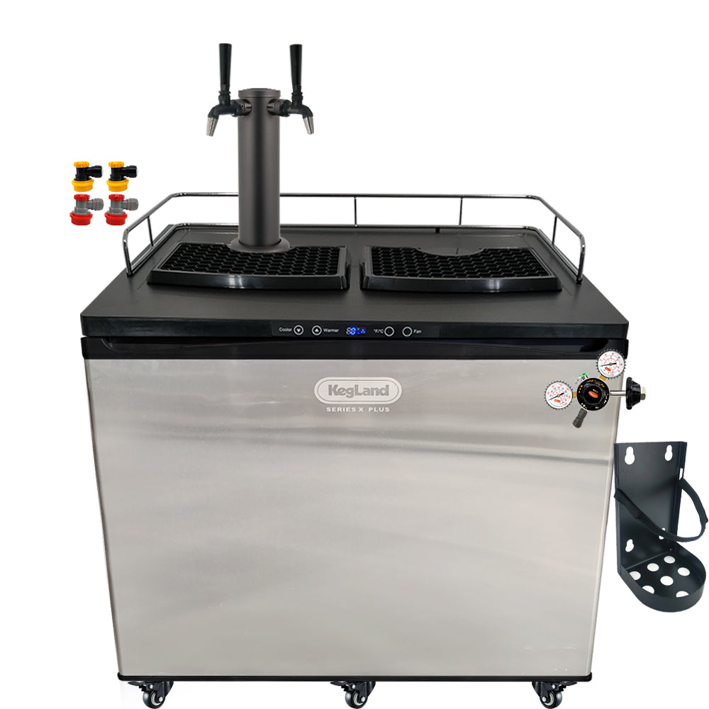 Go back to back black with the a Home Brew Kegerator Kit from KegLand. Comes with everything you need to get setup with your home brew kegs.