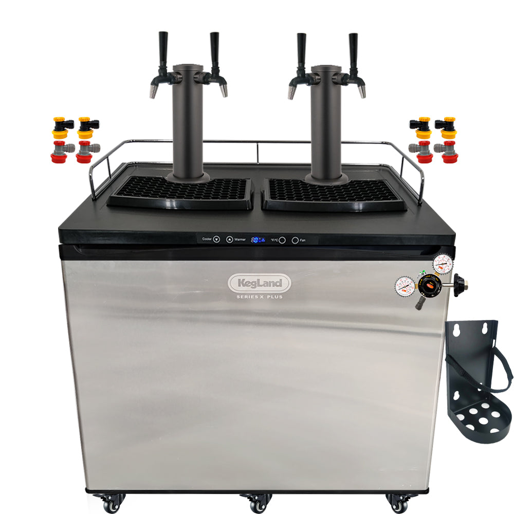 Go back to back black with the a Home Brew Kegerator Kit from KegLand. Comes with everything you need to get setup with your home brew kegs.