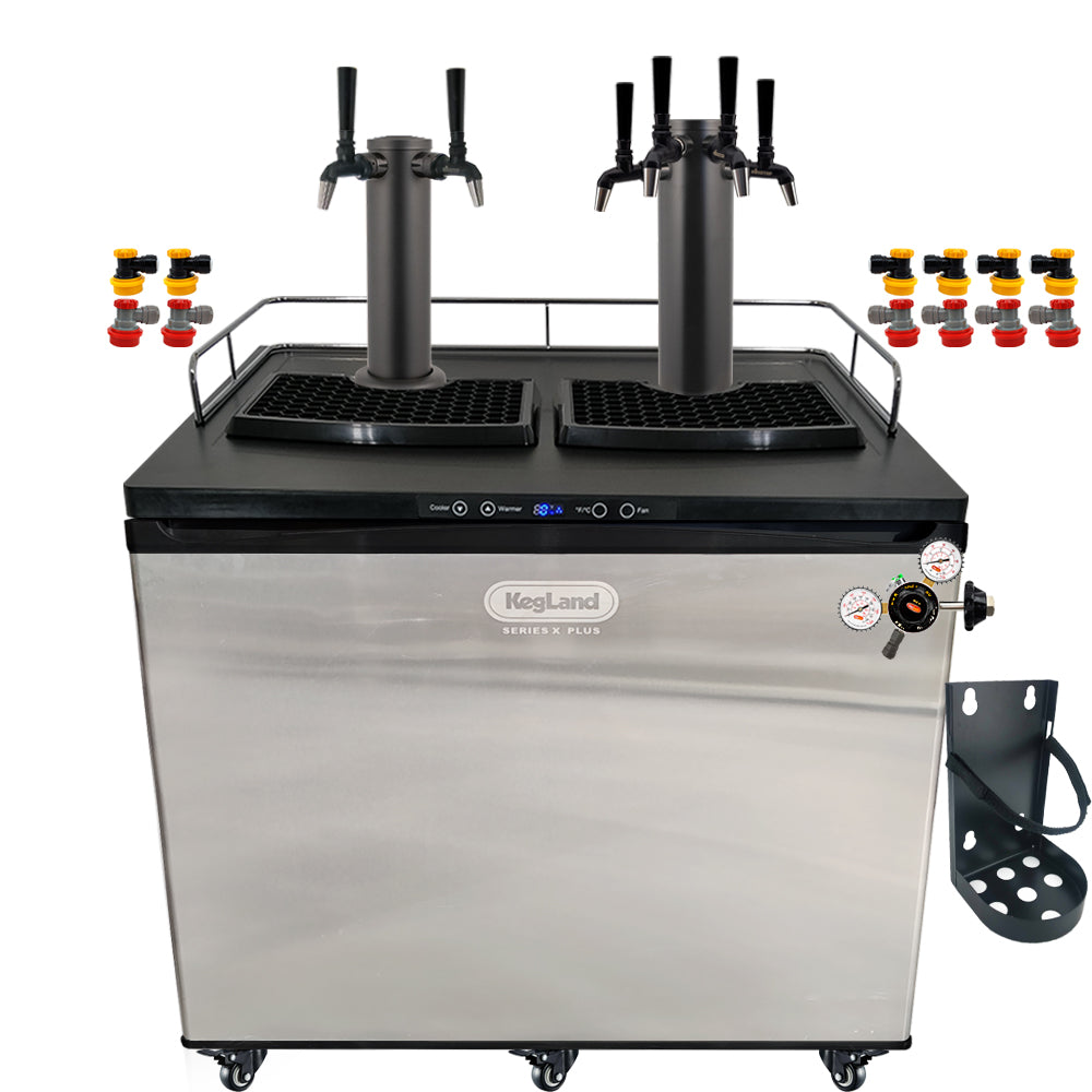 Go back to back black with the a Home Brew Kegerator Kit from KegLand. Comes with everything you need to get setup with your home brew kegs.