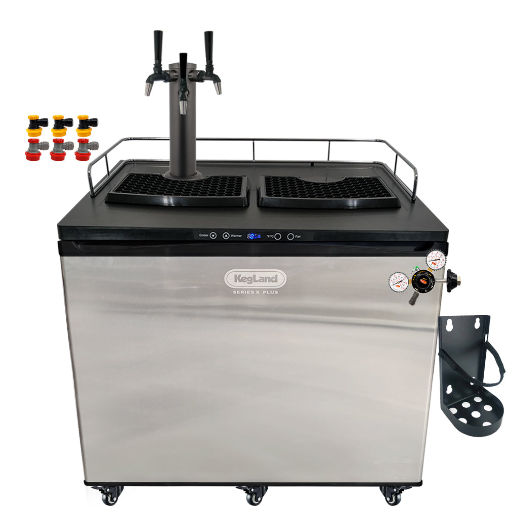 Go back to back black with the a Home Brew Kegerator Kit from KegLand. Comes with everything you need to get setup with your home brew kegs.