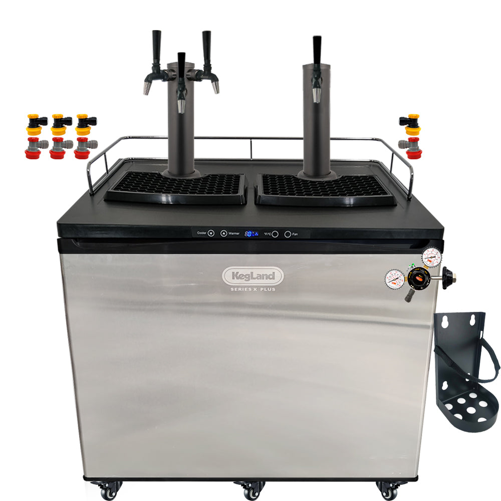 Go back to back black with the a Home Brew Kegerator Kit from KegLand. Comes with everything you need to get setup with your home brew kegs.