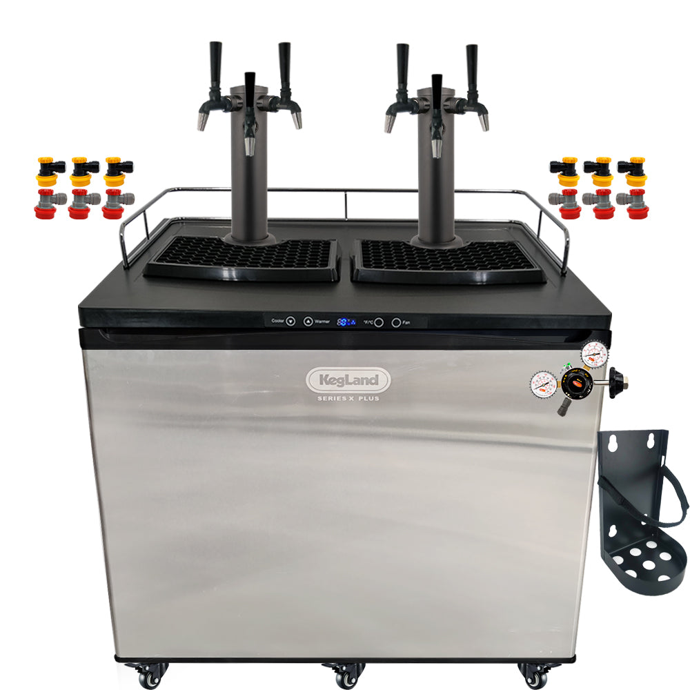 Go back to back black with the a Home Brew Kegerator Kit from KegLand. Comes with everything you need to get setup with your home brew kegs.