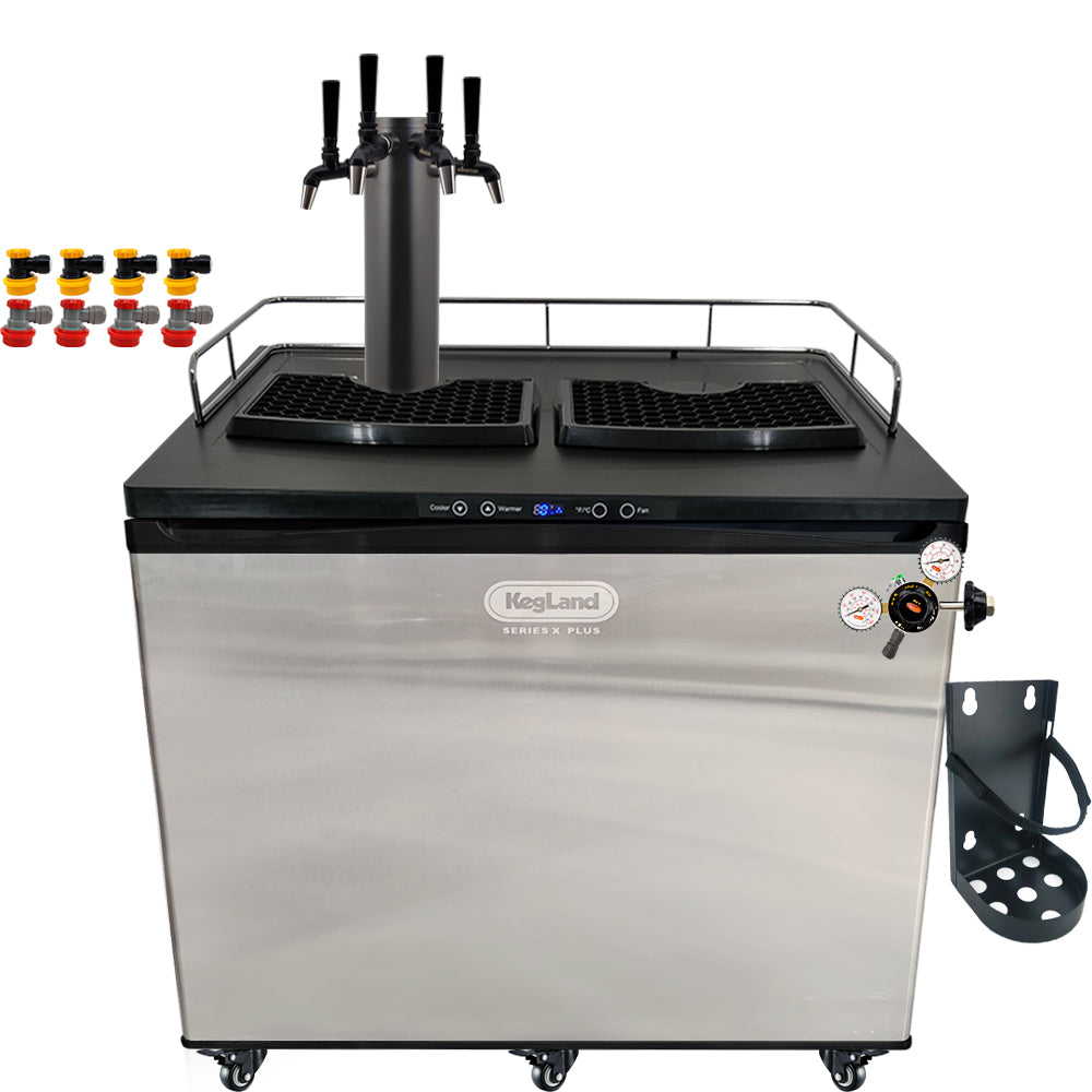 Go back to back black with the a Home Brew Kegerator Kit from KegLand. Comes with everything you need to get setup with your home brew kegs.