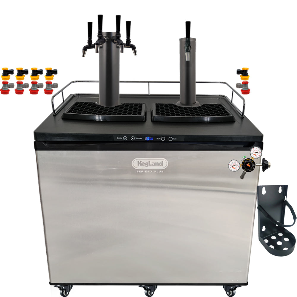 Go back to back black with the a Home Brew Kegerator Kit from KegLand. Comes with everything you need to get setup with your home brew kegs.