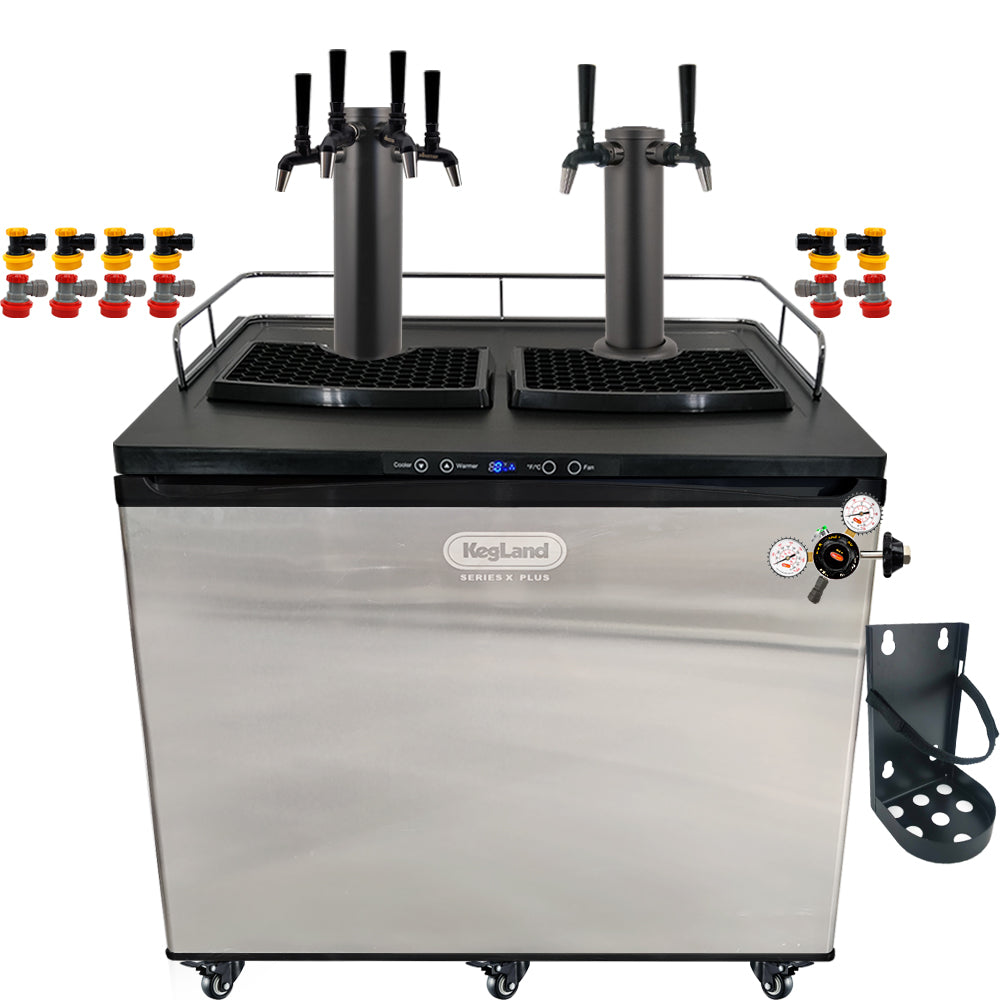 Go back to back black with the a Home Brew Kegerator Kit from KegLand. Comes with everything you need to get setup with your home brew kegs.