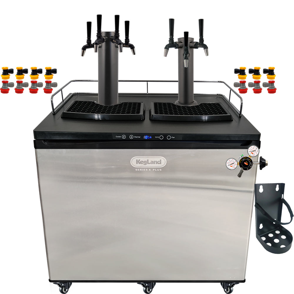 Go back to back black with the a Home Brew Kegerator Kit from KegLand. Comes with everything you need to get setup with your home brew kegs.