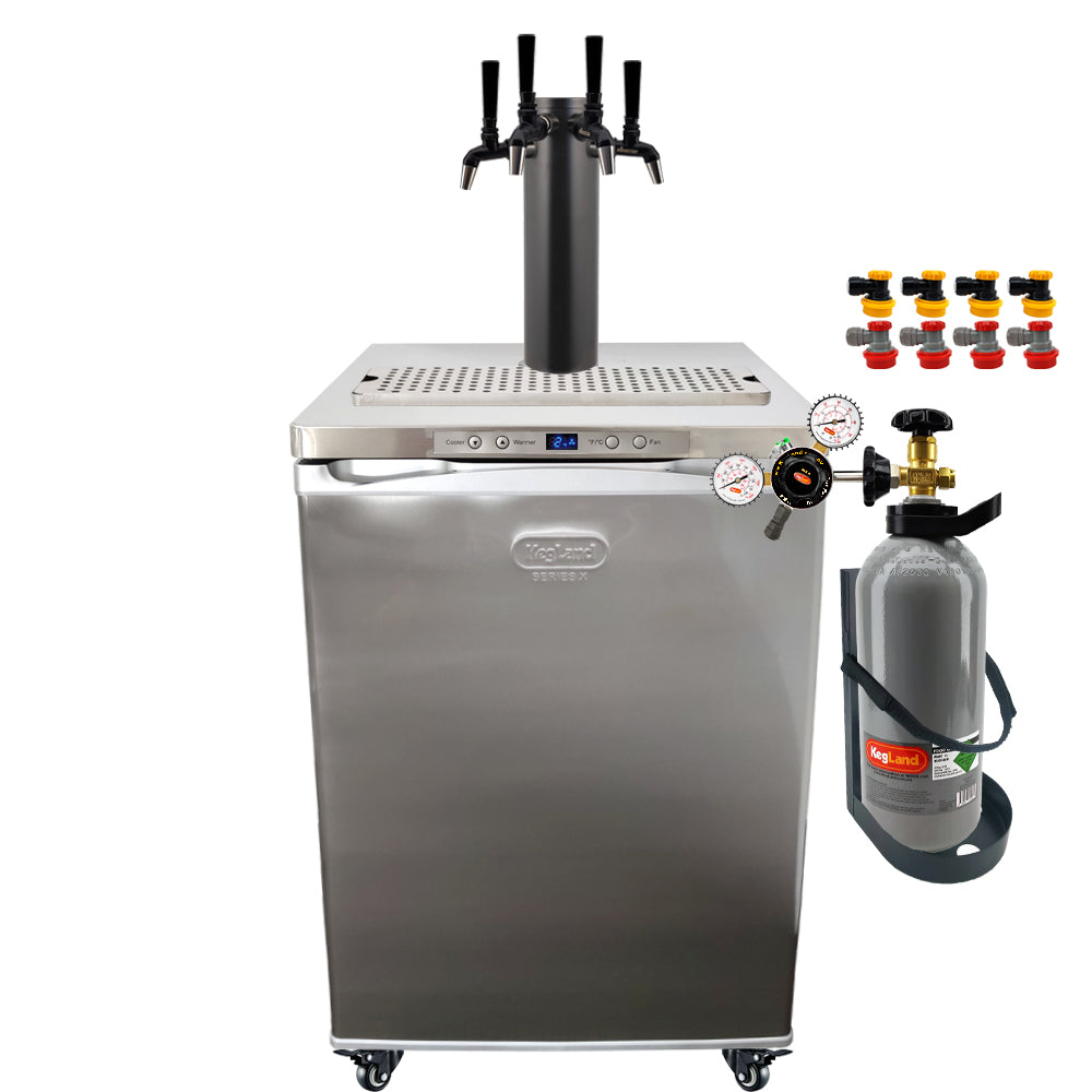 Get the All Black Phantom Beer Tower and the Punisher Edition NukaTaps on your preferred Kegerator model.