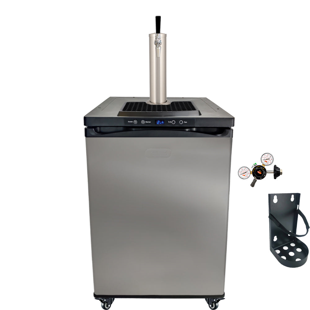 This is a simplified builder to get you up and running with some commercially purchased kegs. One Tap Systems are purchased to dispense pub sized 50L kegs.