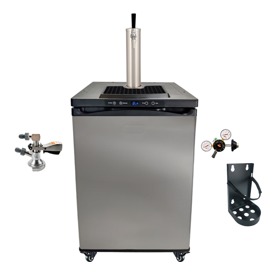 This is a simplified builder to get you up and running with some commercially purchased kegs. One Tap Systems are purchased to dispense pub sized 50L kegs.