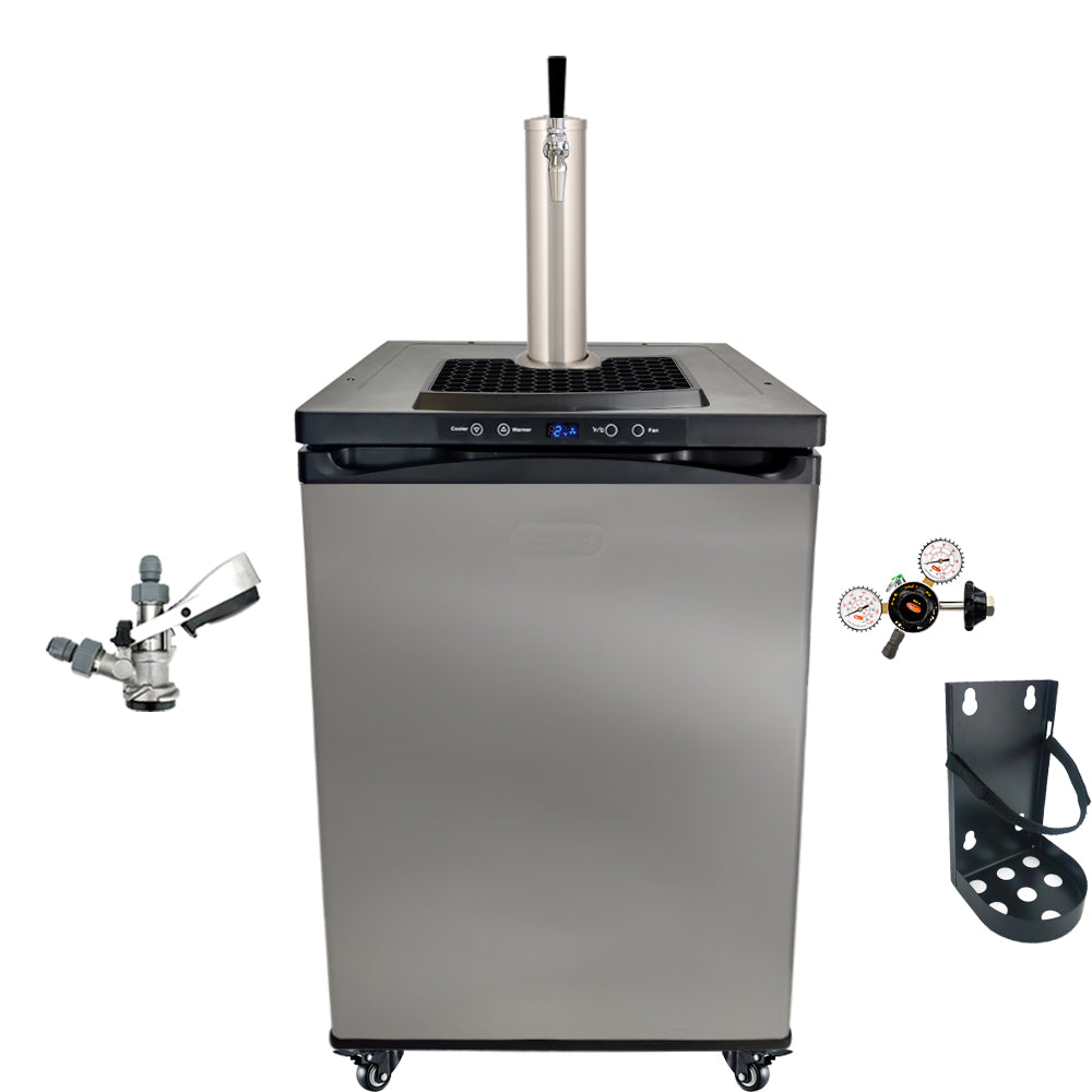 This is a simplified builder to get you up and running with some commercially purchased kegs. One Tap Systems are purchased to dispense pub sized 50L kegs.