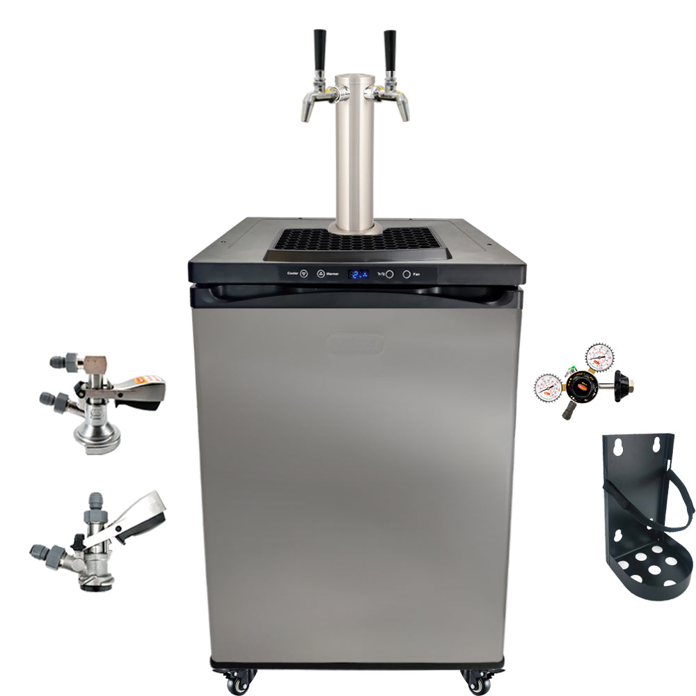 This is a simplified builder to get you up and running with some commercially purchased kegs. One Tap Systems are purchased to dispense pub sized 50L kegs.