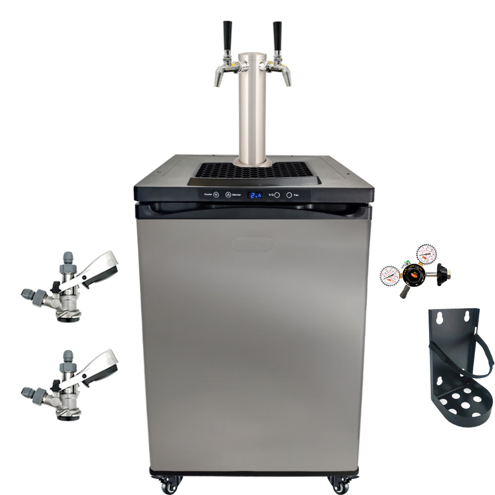 This is a simplified builder to get you up and running with some commercially purchased kegs. One Tap Systems are purchased to dispense pub sized 50L kegs.