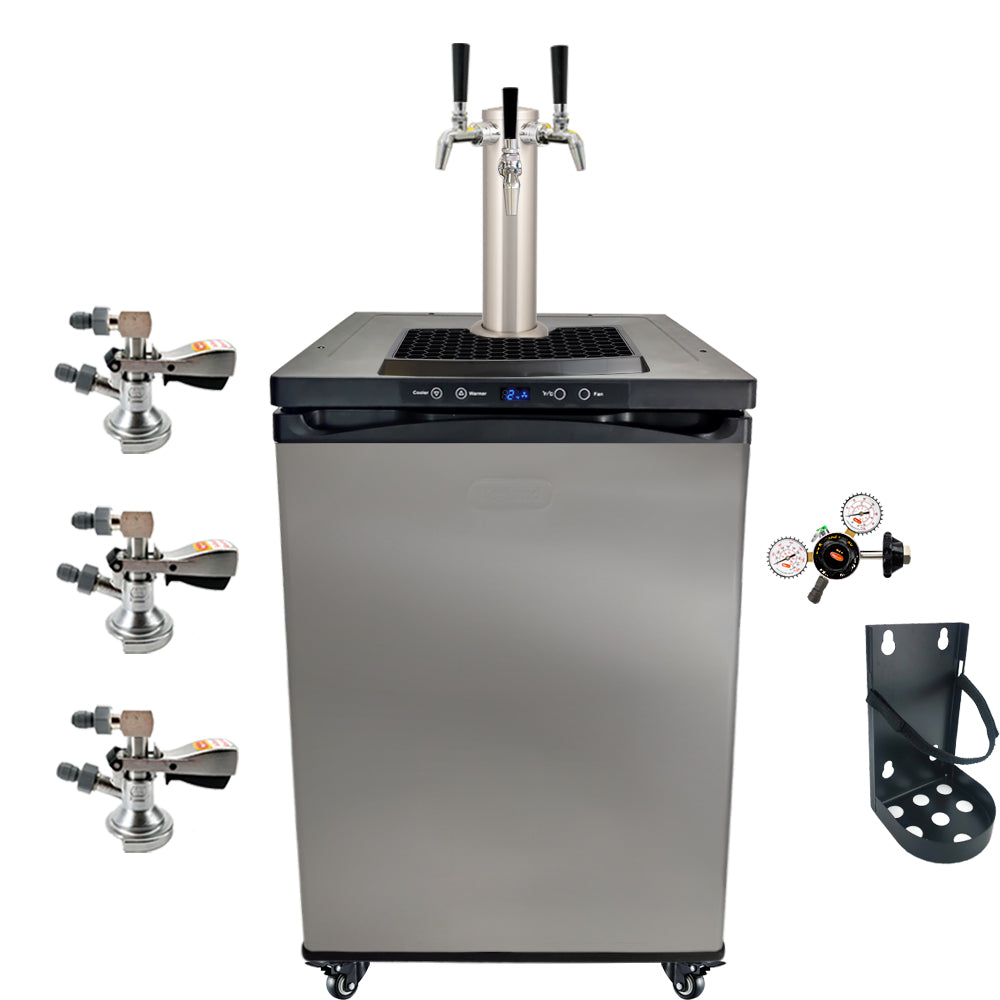 This is a simplified builder to get you up and running with some commercially purchased kegs. One Tap Systems are purchased to dispense pub sized 50L kegs.