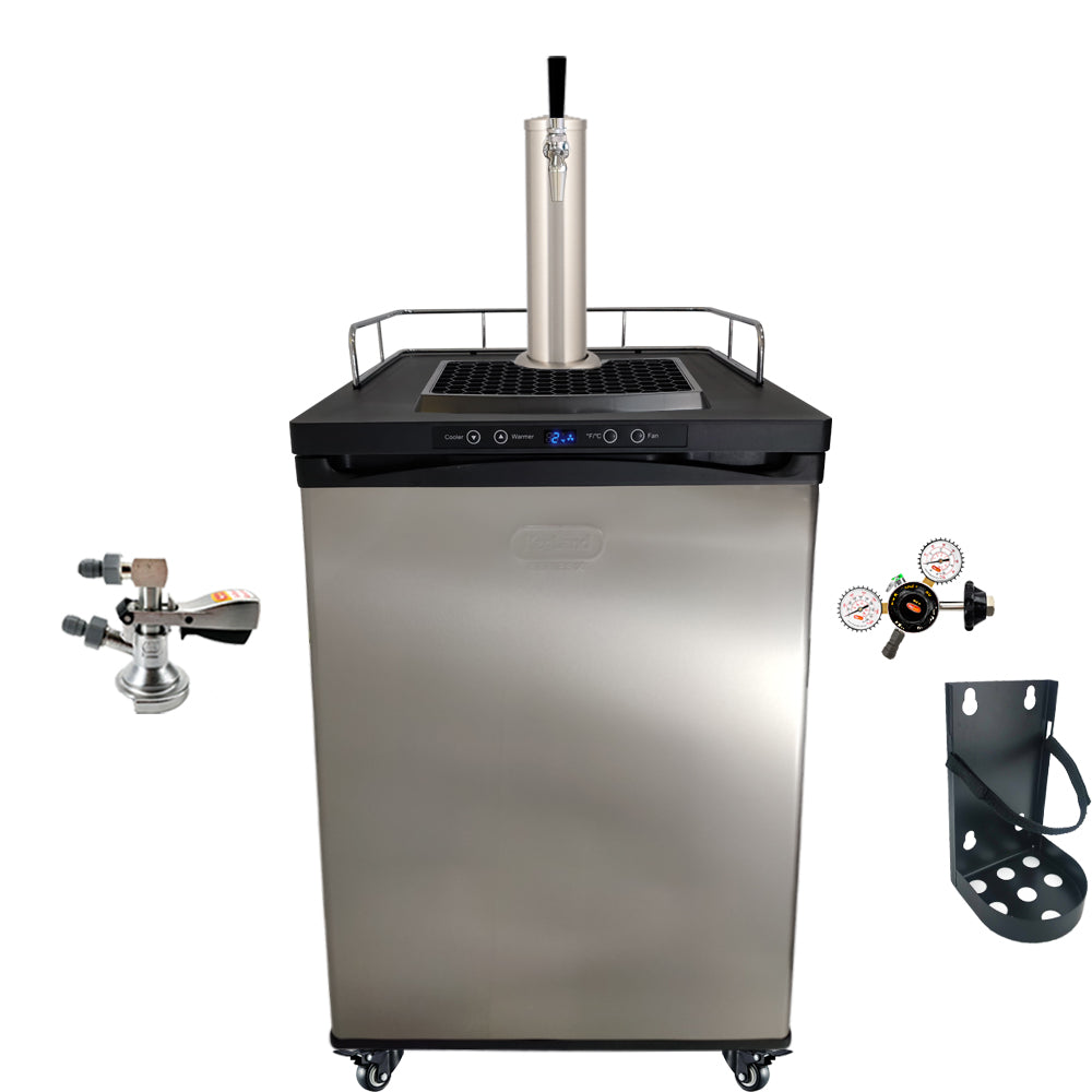 This is a simplified builder to get you up and running with some commercially purchased kegs. One Tap Systems are purchased to dispense pub sized 50L kegs.