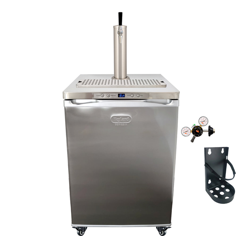 This is a simplified builder to get you up and running with some commercially purchased kegs. One Tap Systems are purchased to dispense pub sized 50L kegs.