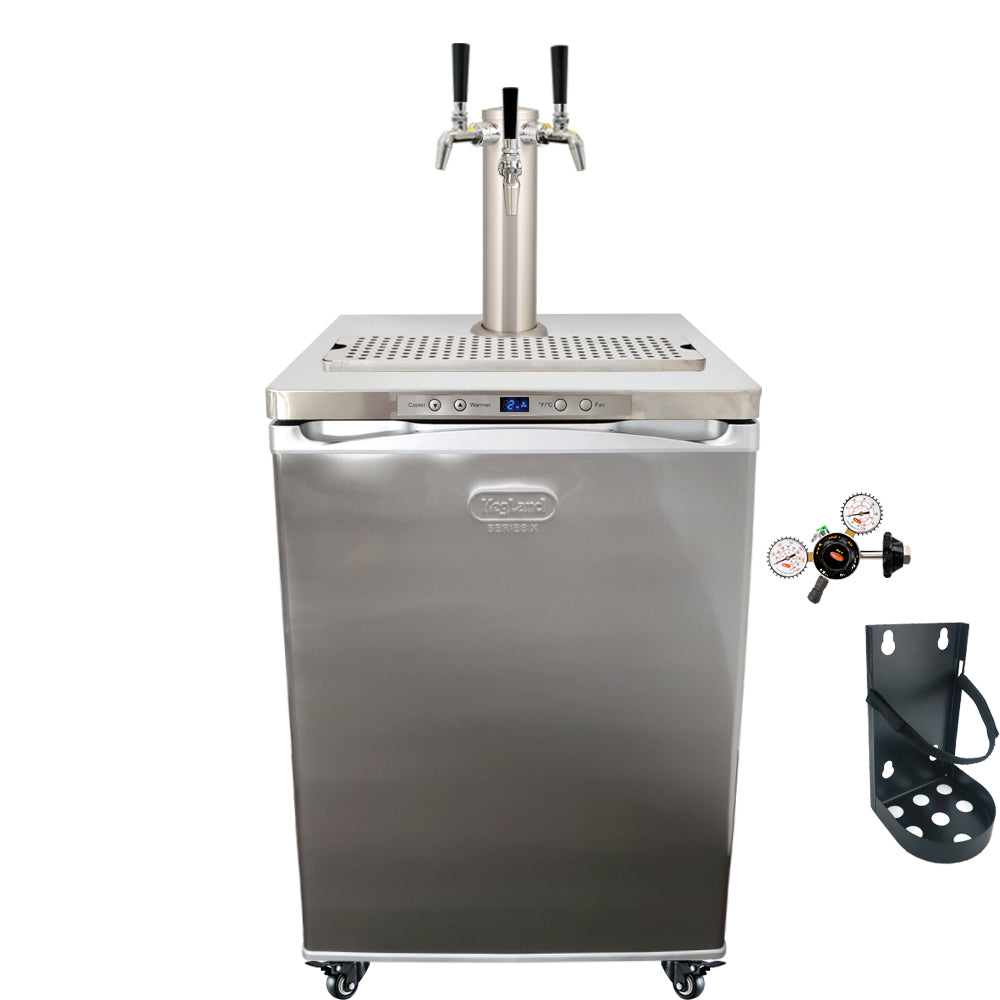 This is a simplified builder to get you up and running with some commercially purchased kegs. One Tap Systems are purchased to dispense pub sized 50L kegs.