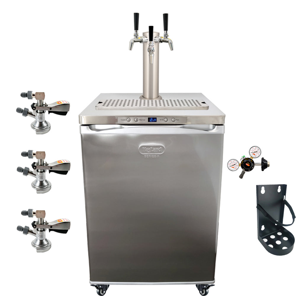 This is a simplified builder to get you up and running with some commercially purchased kegs. One Tap Systems are purchased to dispense pub sized 50L kegs.
