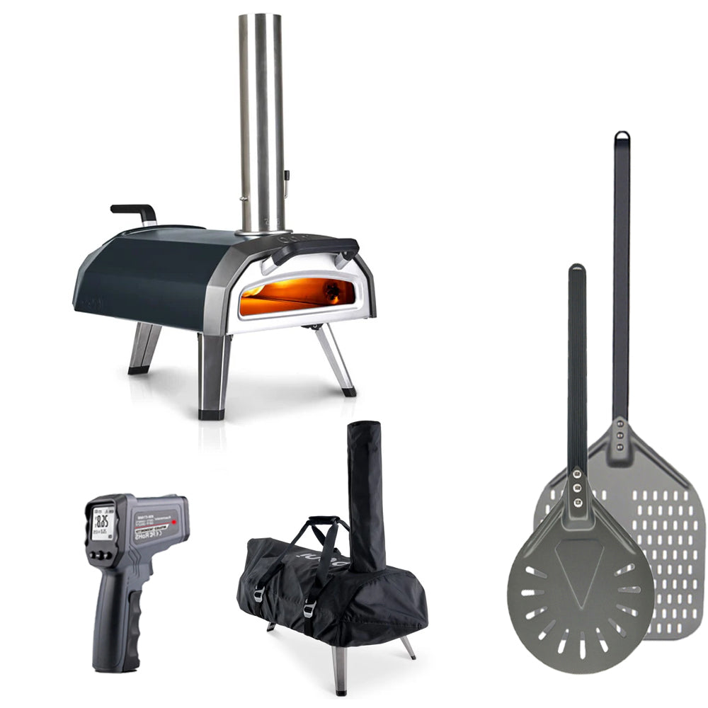 Get heaps of gear to set you on your way to making excellent wood or gas fired pizza with the Ooni Karu 12g KegLand Essential Bundle.