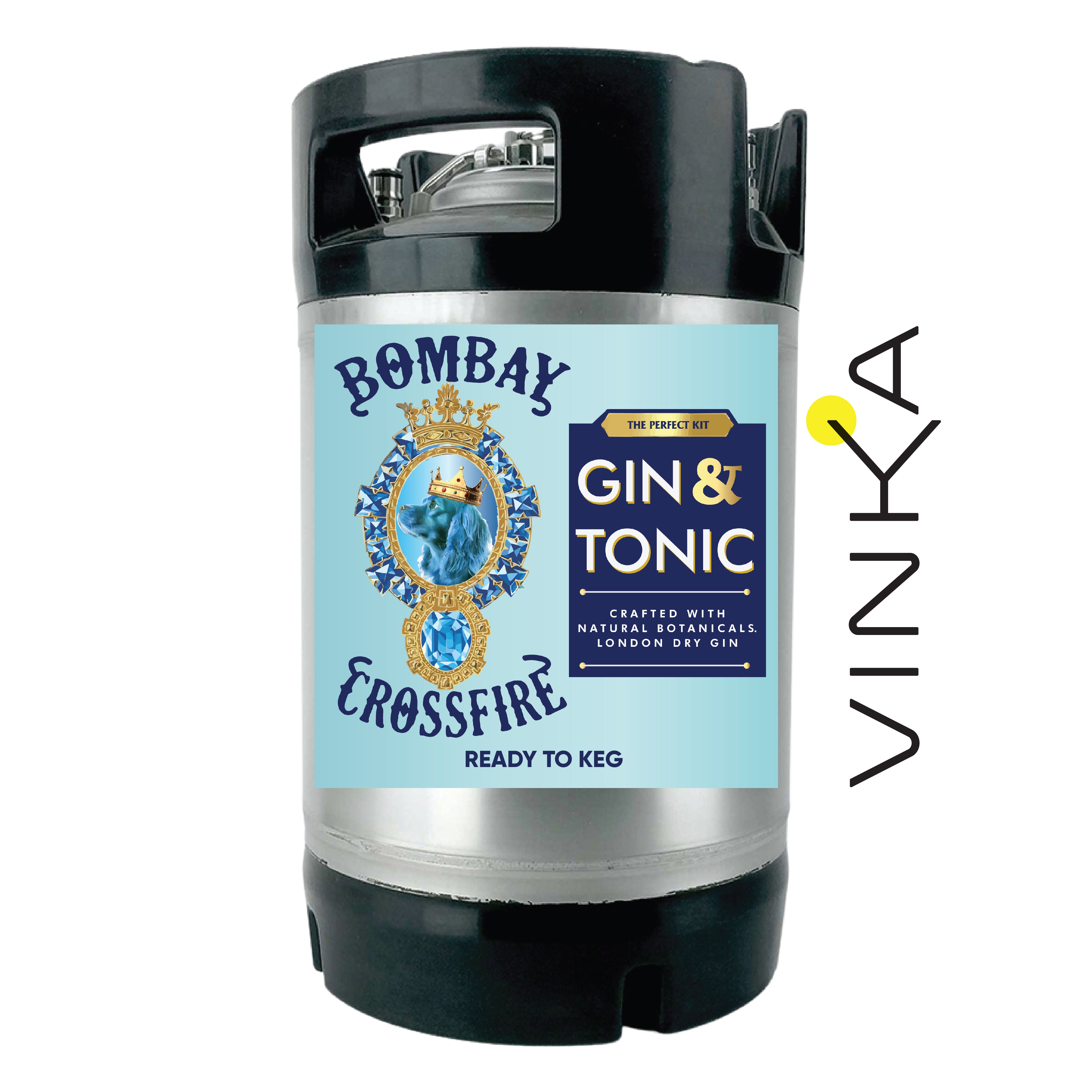 Mix up your own keg of Bombay Sapphire Style Gin and Tonic with the KegLand Bombay Gin and Tonic Ready to Keg Kit with balanced aromatic citrus and juniper notes.