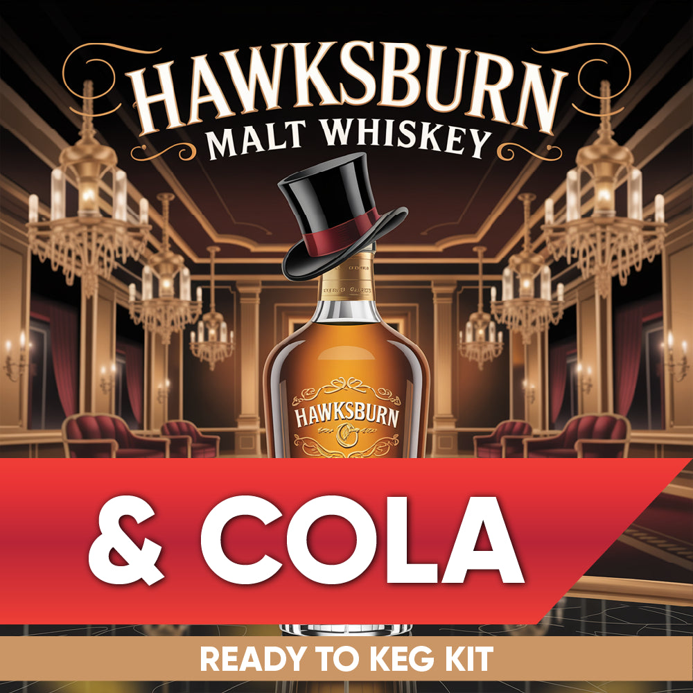 Hawksburn Malt Whiskey & Cola product with a bar setting in the background