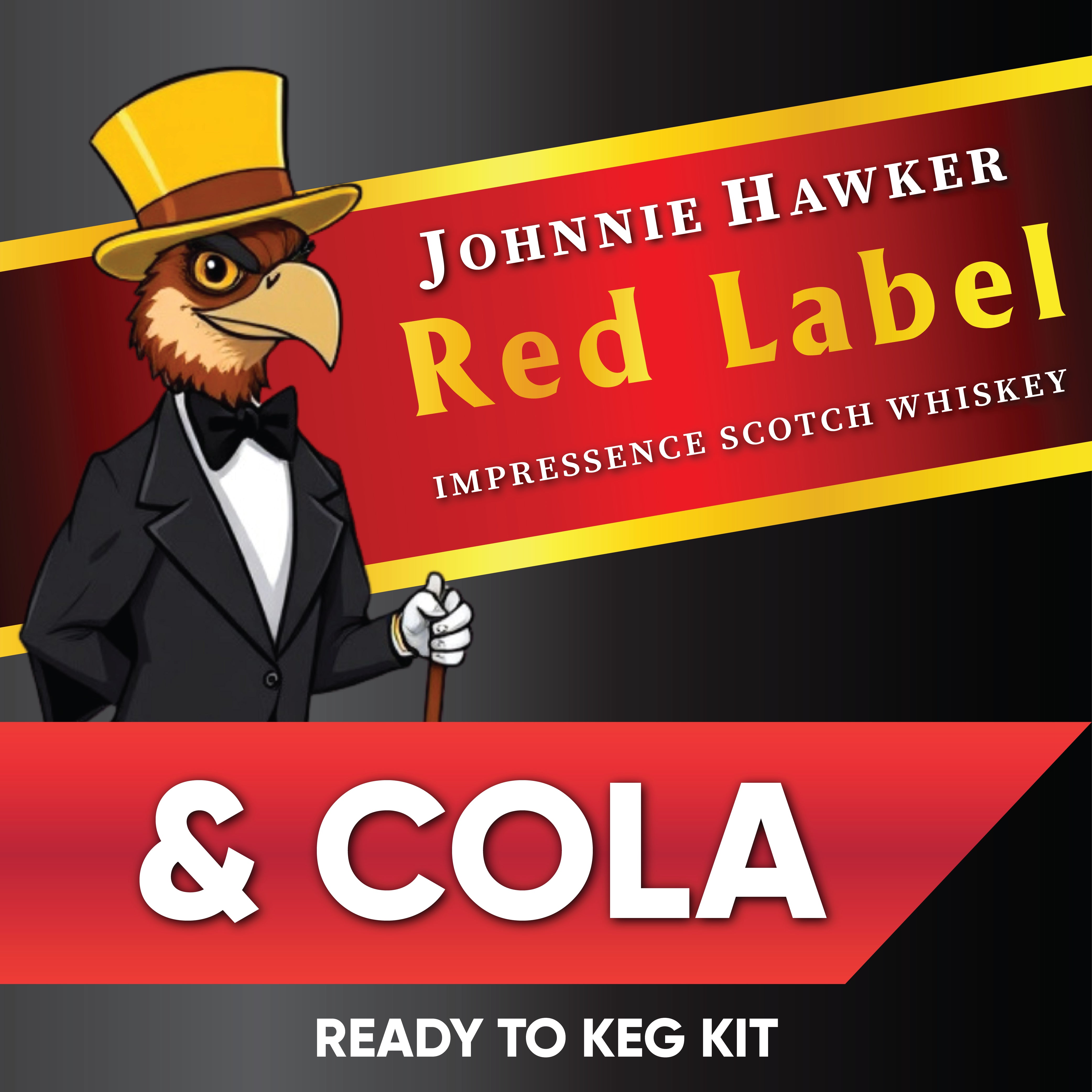 Johnnie Hawker Malt Whiskey and Cola Ready to Keg Kit