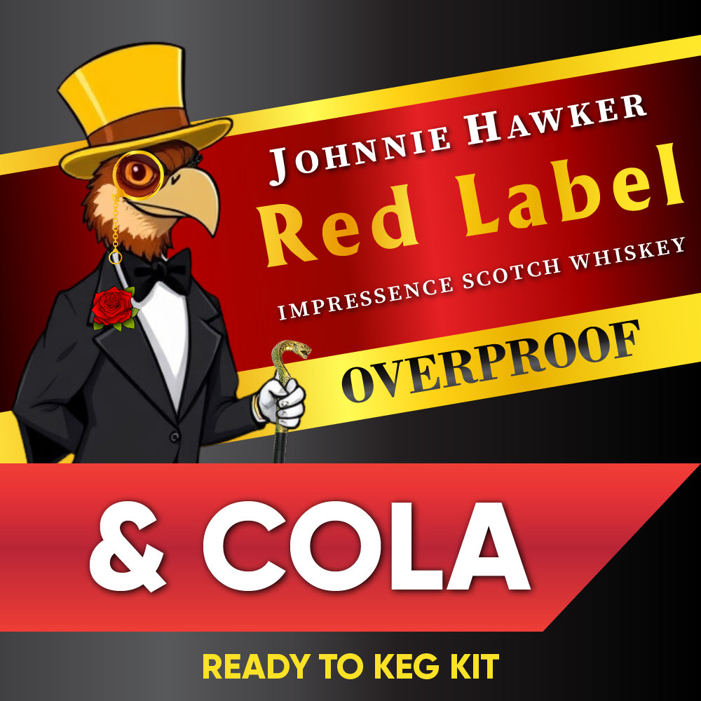 Overproof Johnnie Hawker Red Label & Cola 19L Ready To Keg Kit (ABV 8.7%)