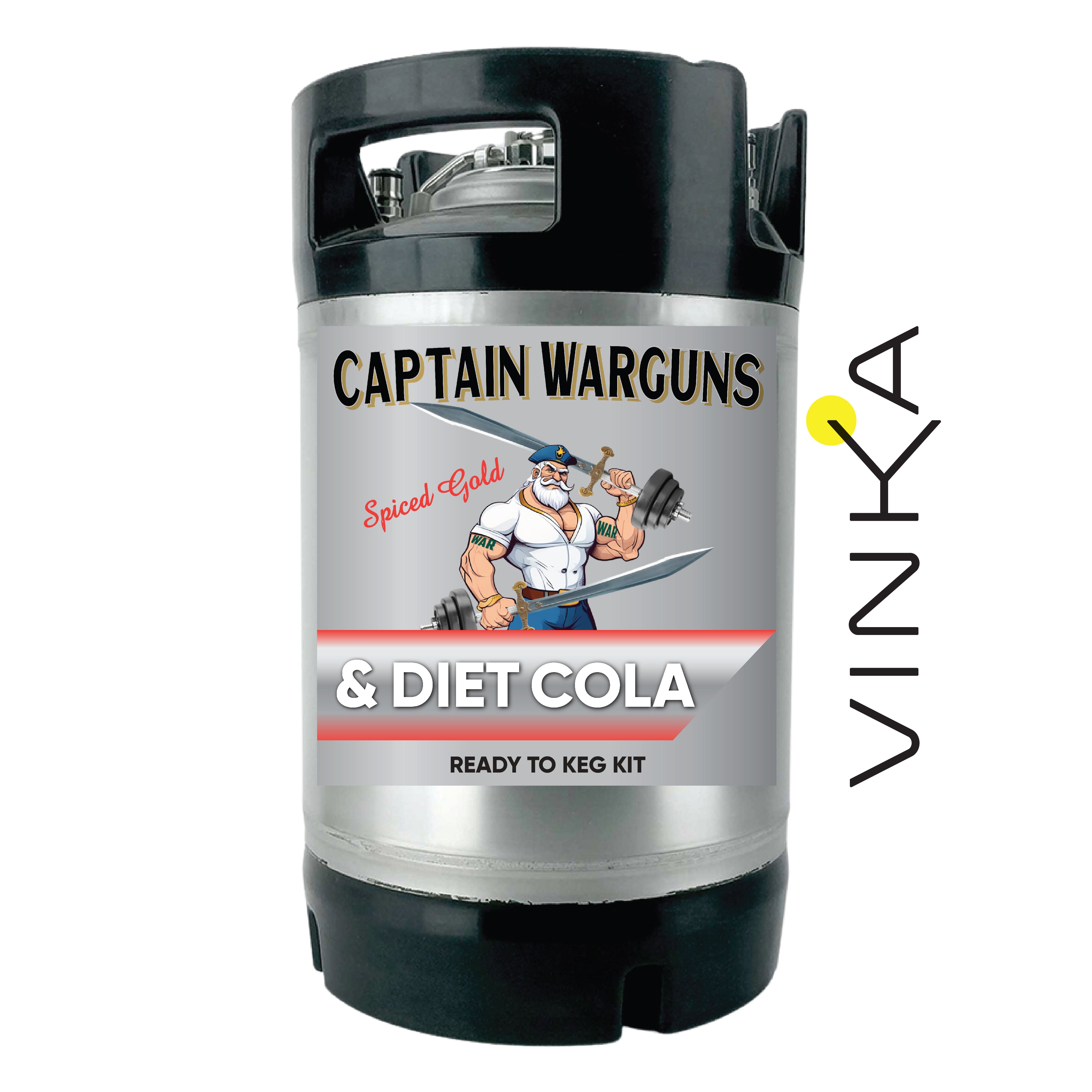 9.5L Party Keg of Original or Dry Captain Wargun's & Diet Cola mixer. Get the party started!