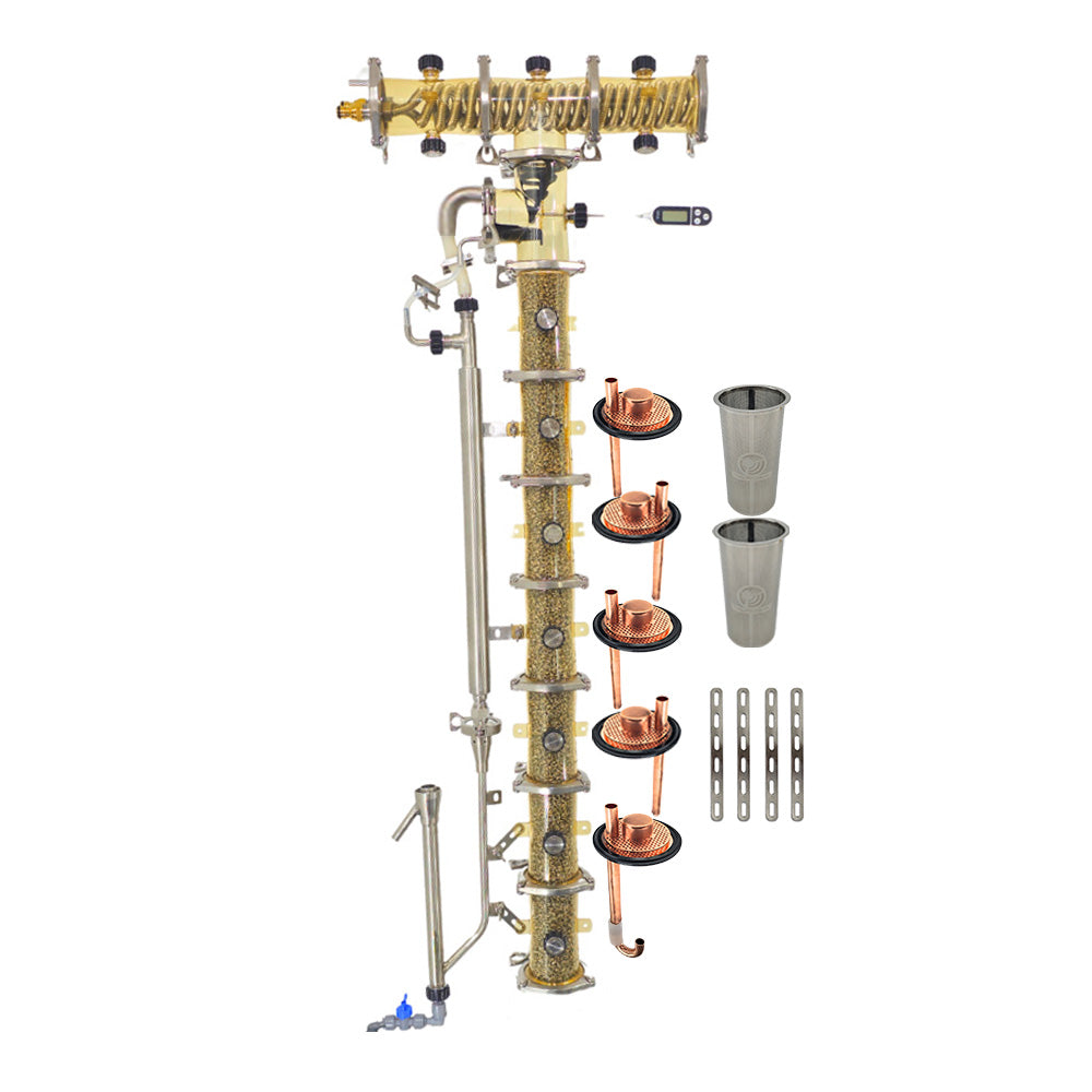 3' PolyPhoenix 7 Azeo / Bubbler Plates / Gin Basket Ditillation Mega Kit