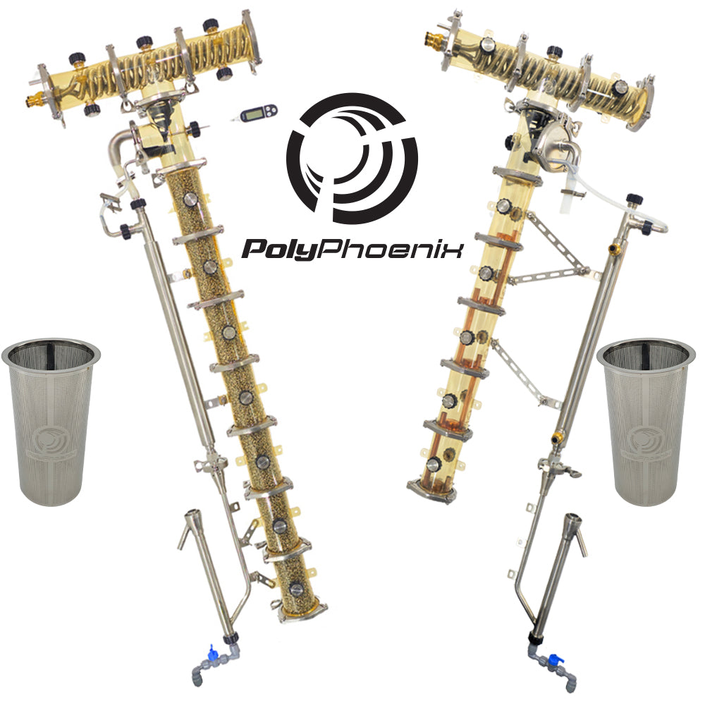 3' PolyPhoenix 7 Azeo / Bubbler Plates / Gin Basket Ditillation Mega Kit