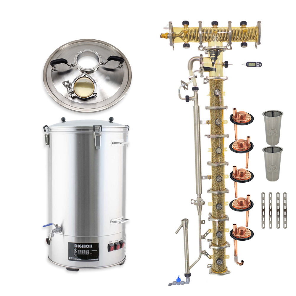 3' PolyPhoenix 7 Azeo / Bubbler Plates / Gin Basket Ditillation Mega Kit
