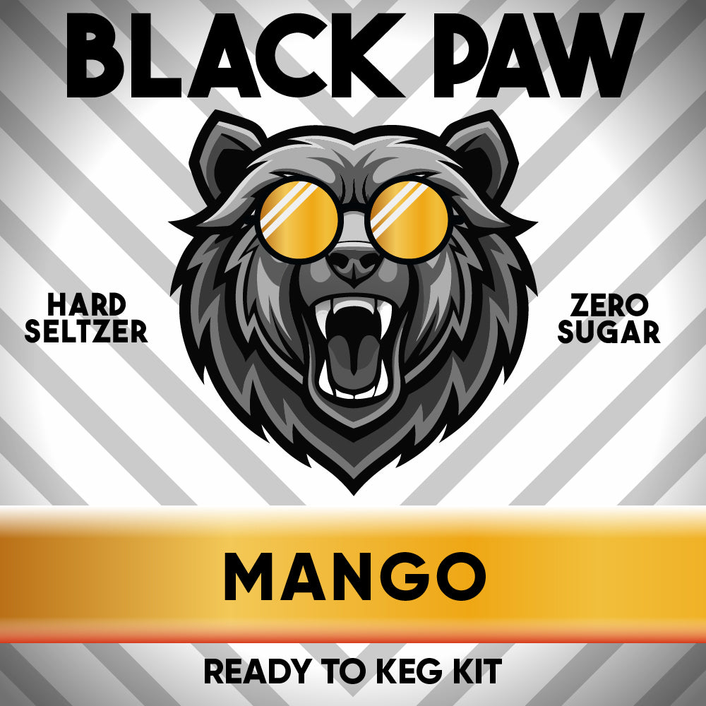 Hard Black Paw Mango Seltzer - Zero Sugar - Ready to Keg Kit