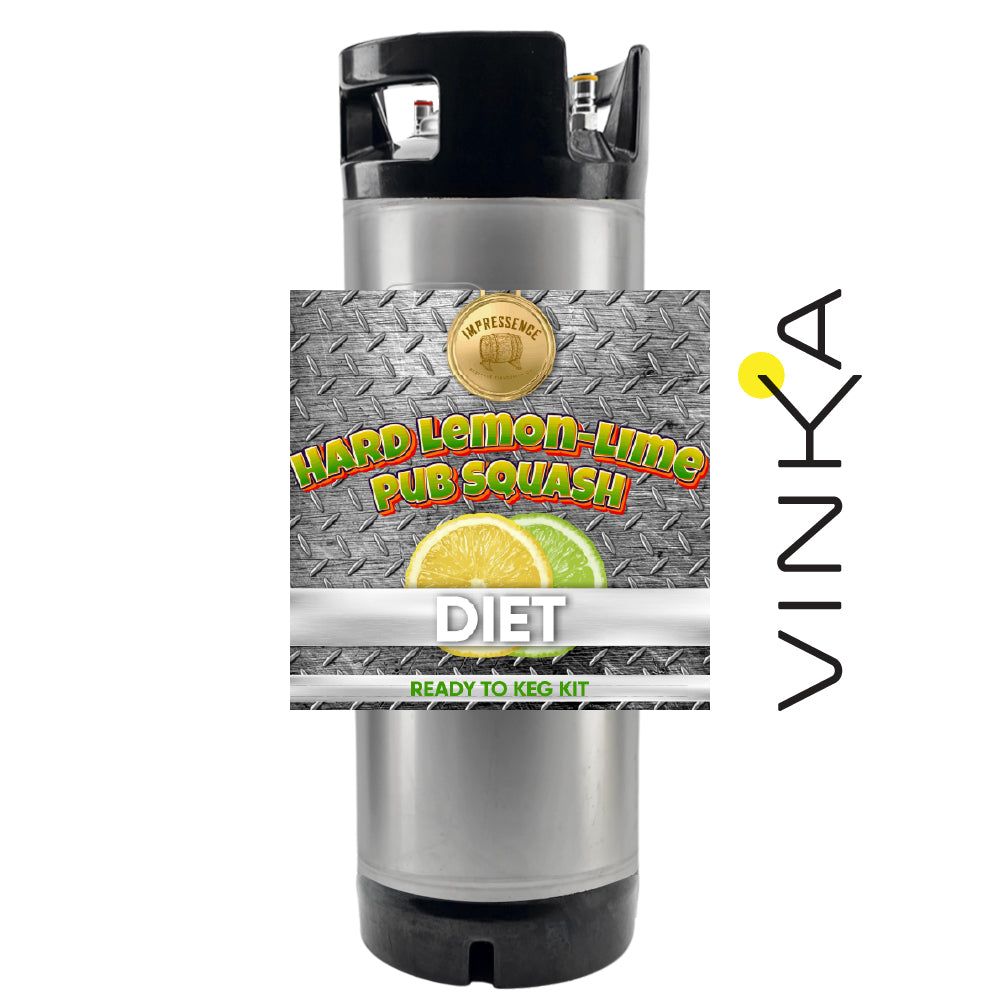 Vinka Hard Lemon-Lime Pub Squash diet ready-to-keg kit on a white background