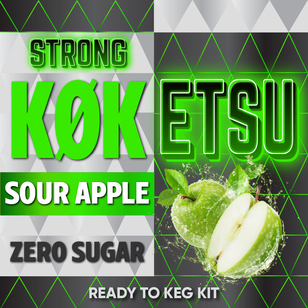 STRONG KOKETSU Zero Sugar - Sour Apple VINKA in 19L and 9.5L Keg Kits Instructions (ABV 8.8%)