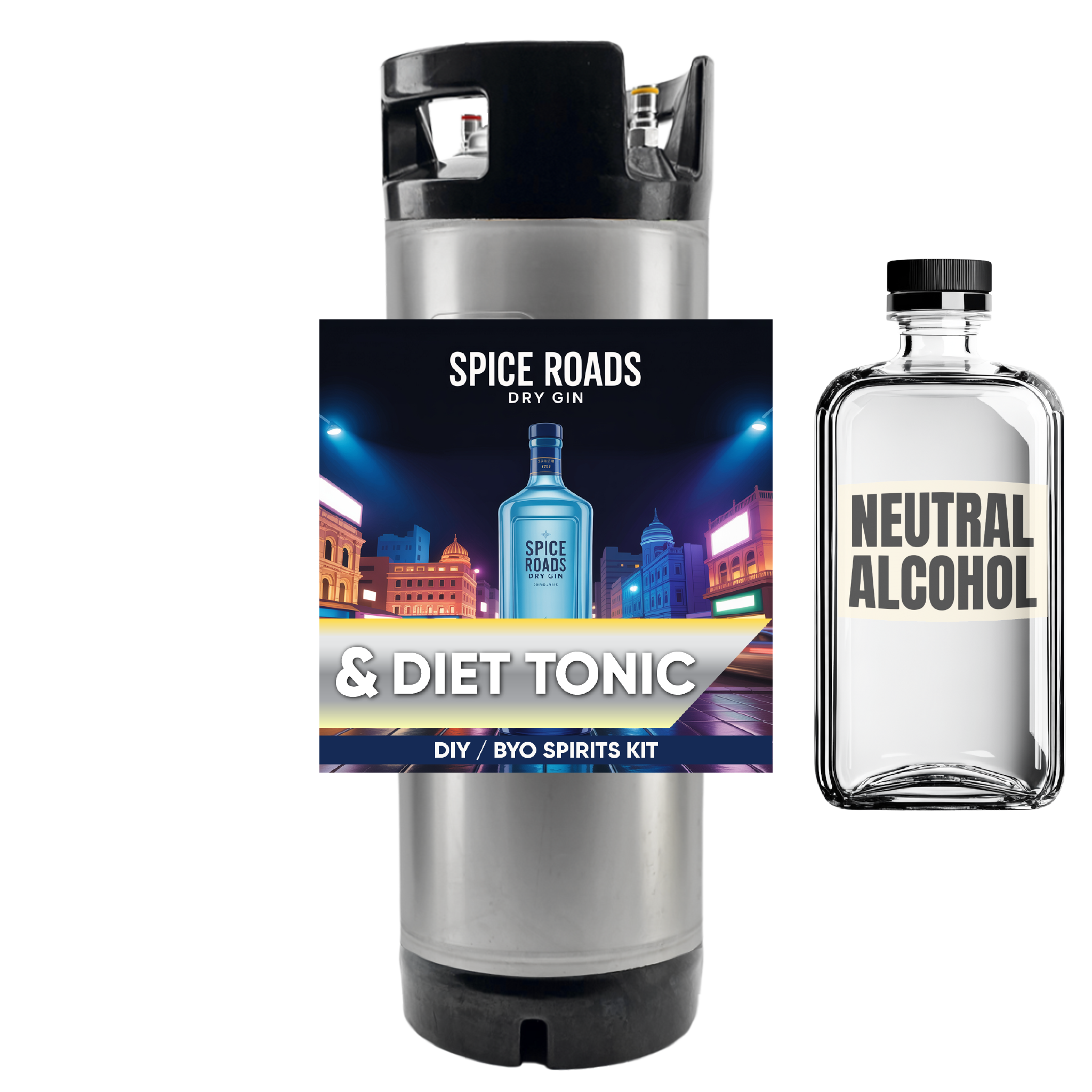 Spice Roads Dry Gin and Diet Tonic - DIY ~ BYO Spirits Keg Kit 19L