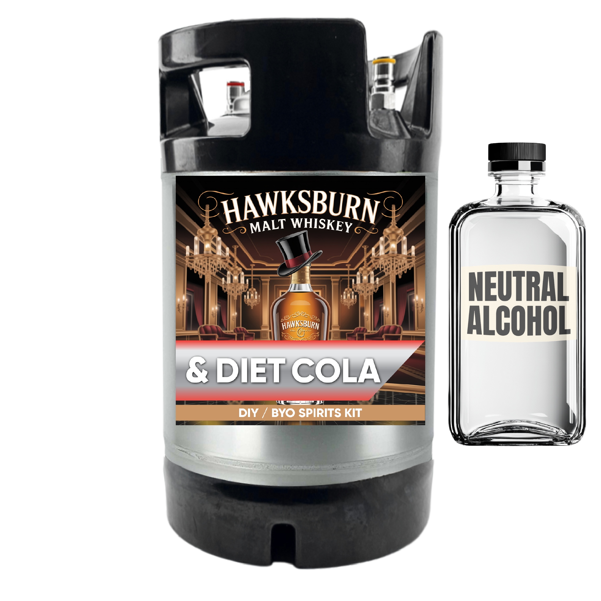 Hawksburn Malt Whiskey and Diet Cola - DIY ~ BYO Spirits Keg Kit 9.5L
